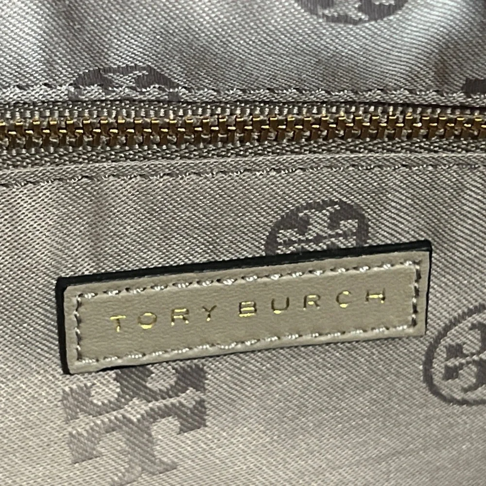 Tory Burch Gray Quilted Leather Tote